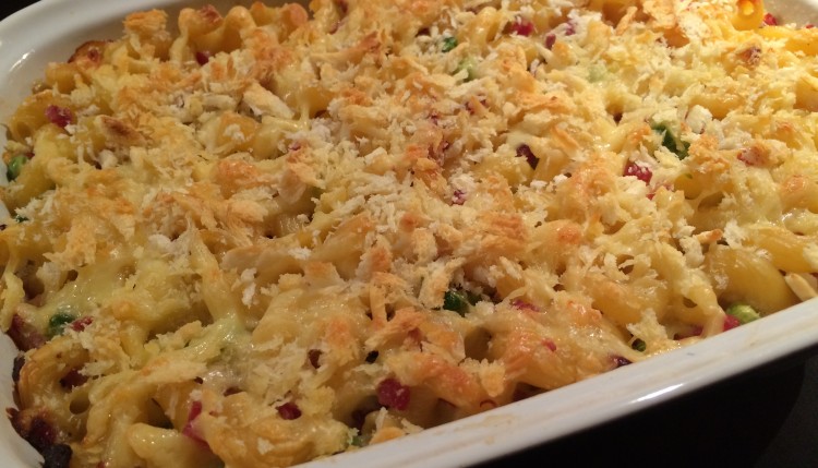 Nudelauflauf mit Erbsen