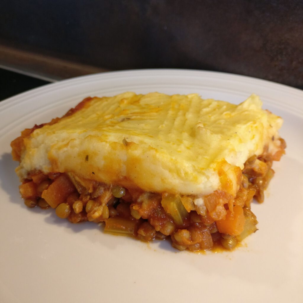 Vegetarischer Cottage Pie mit Linsen – Herdgeflüster