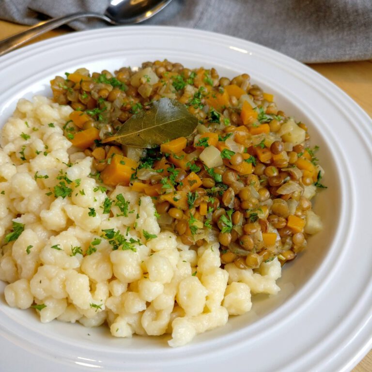 Linsen mit Quark-Knöpfle – Herdgeflüster